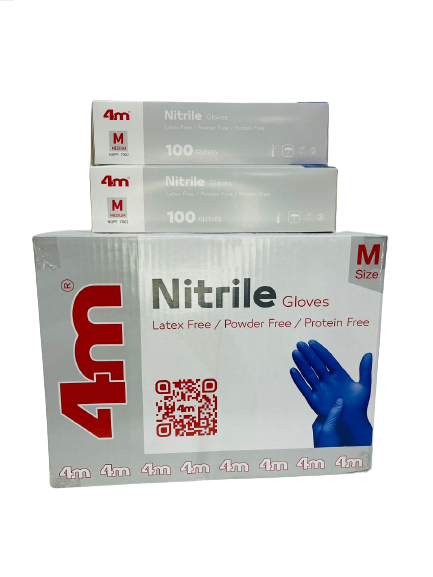  4M NITRILE GLOVES MEDIUM 100P 