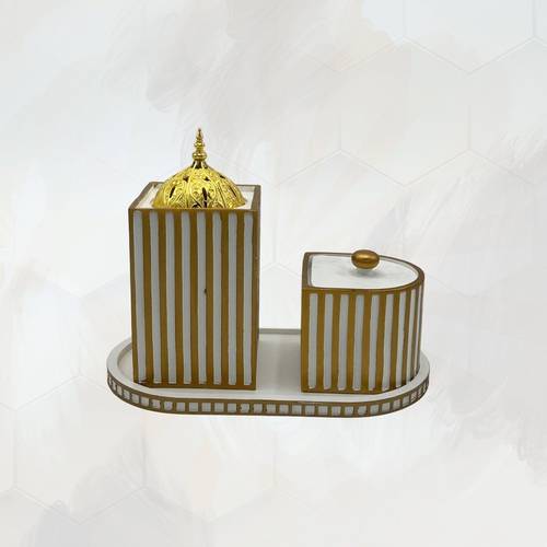 طقم مبخره وعلبة عود 77 أبيض
