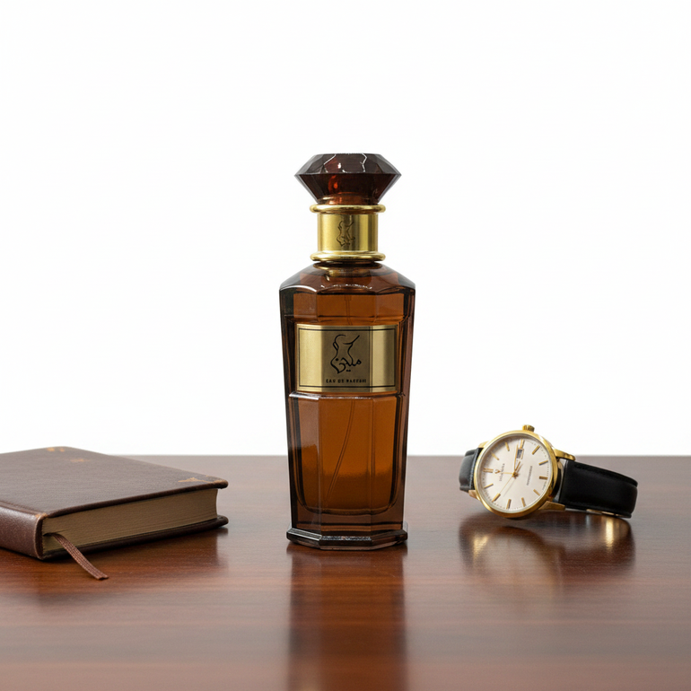 عطر مكين: فخامة العنبر والعود القوي
