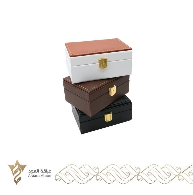 علب جلدية مناسبة للإهداء أوقية + ربع تولة