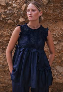 Paita Blouse Dark Indigo 