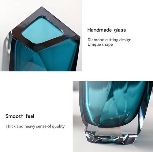 Tall Diamond Glass Vase