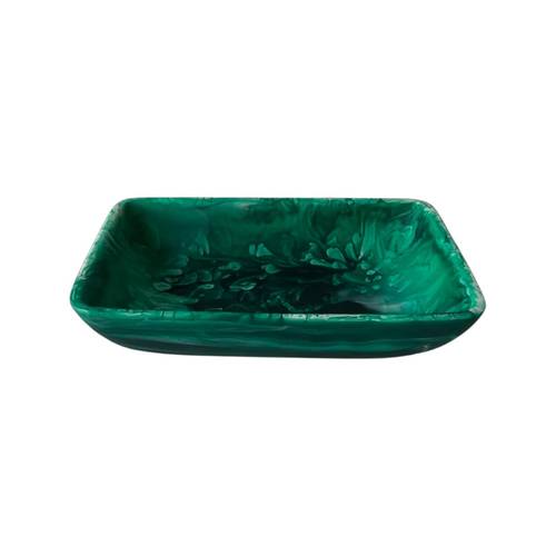 Rectangle Bowl Emerald Swirl S