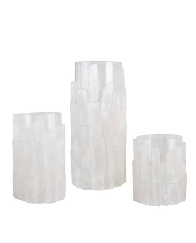 Medium Crystal Glass Candle Holder