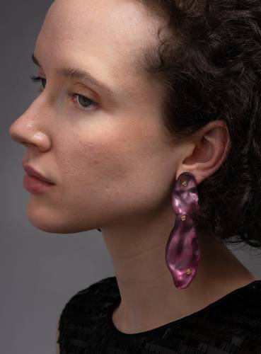   Organic shape earrings pink