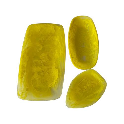 Rectangle Platter Yellow Swirl L