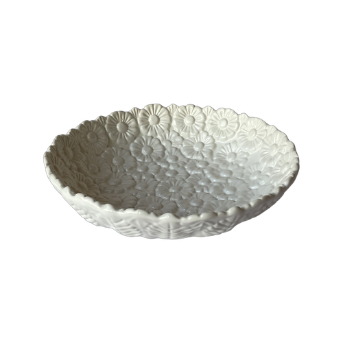 Daisy White Salad Bowl
