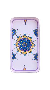 Indian Flower Handpainted Rectangle Tray
