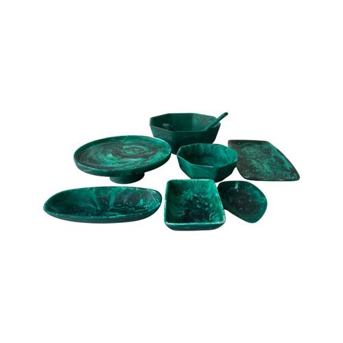 Rectangle Bowl Emerald Swirl S
