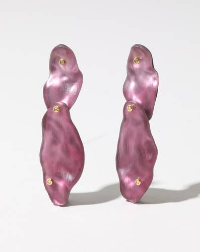   Organic shape earrings pink