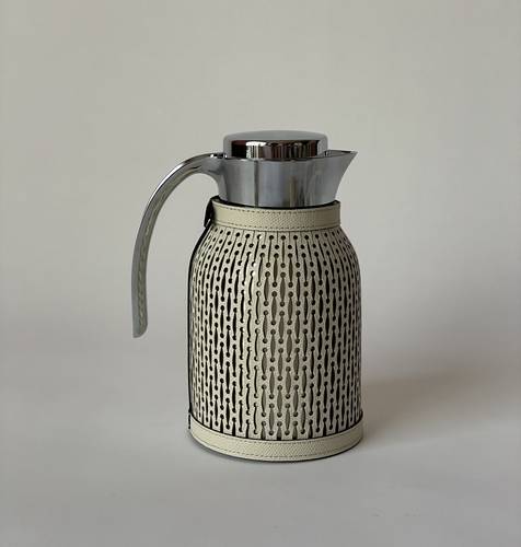 Thermal Leather Carafe/Ivory 1 Litre