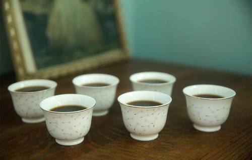 Blue Floral Arabic Coffee Set of 6