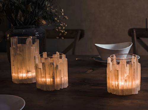 Small Crystal Glass Candle Holder