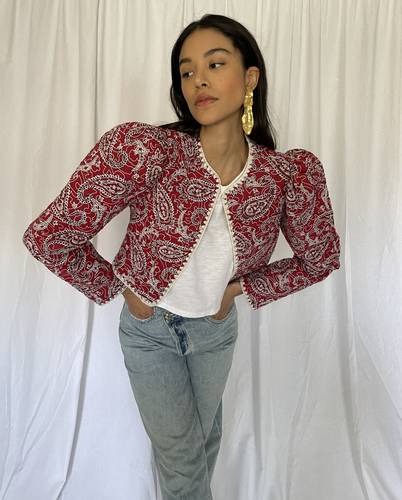 Paisley Quilted Cropped Jacket