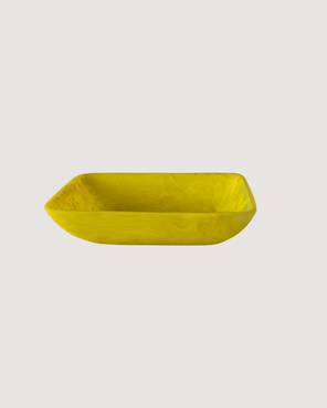 Rectangle Bowl Yellow Swirl S