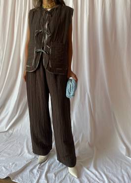 Luna Trouser Jacquard and Linen