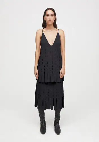 Fringe Skirt with Lacing Graphite