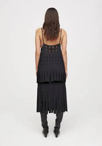 Fringe Skirt with Lacing Graphite