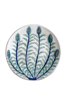 Serving Plate Blue and Green Buds