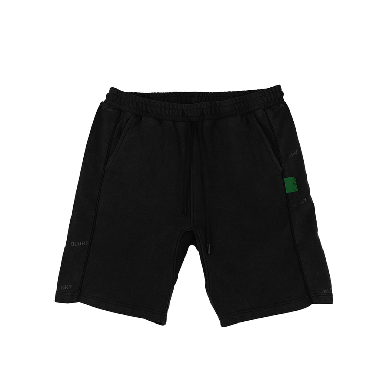 Pattern washed black shorts
