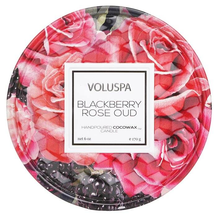 شمع قصديري بفتيلين - Blackberry Rose Oud 170g/6oz من فولوسبا