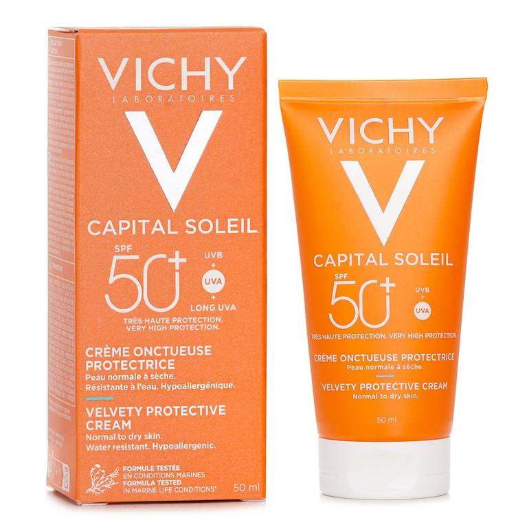 Capital Soleil Velvety Protective Cream SPF 50 - Water Resistant (Normal to Dry Skin)(Random Packaging) من Vichy