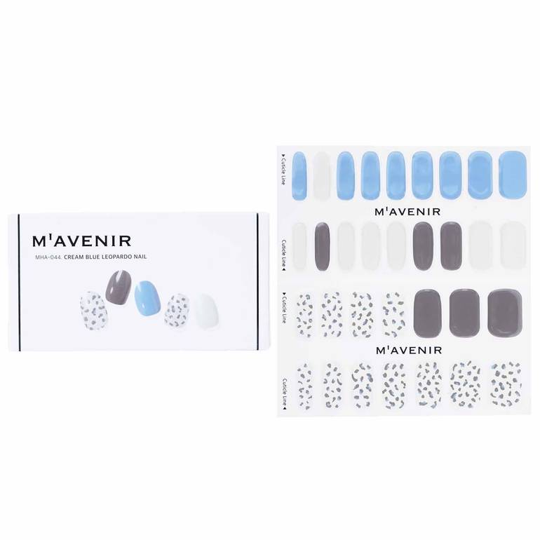 Nail Sticker (Patterned) - # Cream Blue Leopardo Nail by Mavenir