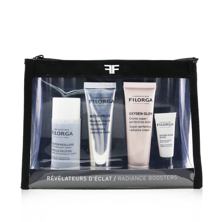 Radiance Boosters Set: Micellar Solution 50ml + Meso-Mask 30ml + Oxygen-Glow Cream 30ml + Oxygen-Glow Eye Cream 4ml by Filorga