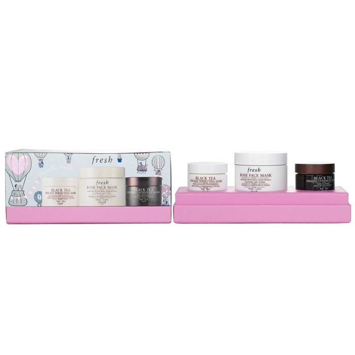 Face Mask Set: 1x Rose Face Mask - 100ml/3.3oz + 1x Black Tea Firming Overnight Mask - 30ml/1oz + 1x Black Tea Instant Perfecting Mask - 30ml/1oz 3pcs by Fresh