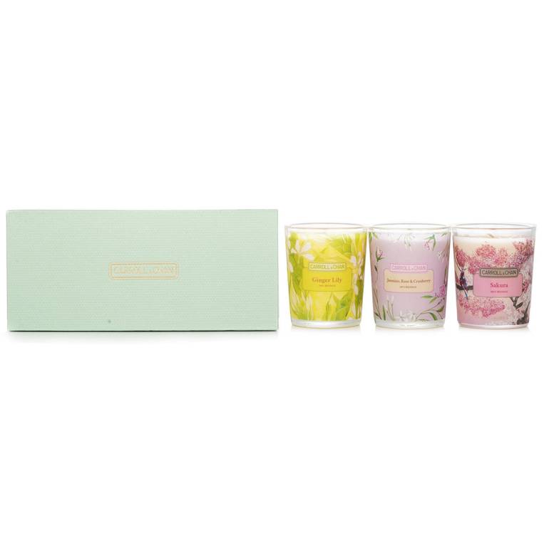 3 Votive Set: Sakura, Jasmine, Rose & Cranberry, Ginger Lily من Carroll & Chan