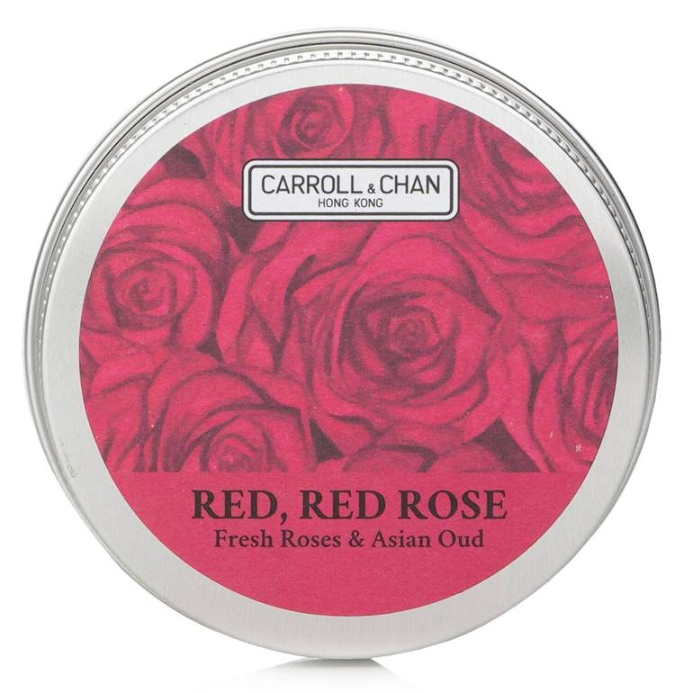 100% Beeswax Mini Tin Candle - # Red, Red Rose (Fresh Roses & Asian Oud) من Carroll & Chan