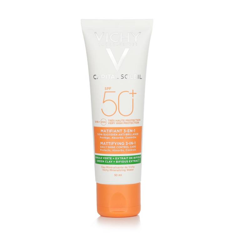 معالج مطفئ للتحكم في اللمعان 3 في 1 SPF 50 Capital Soleil - للوقاية والعناية والامتصاص من Vichy
