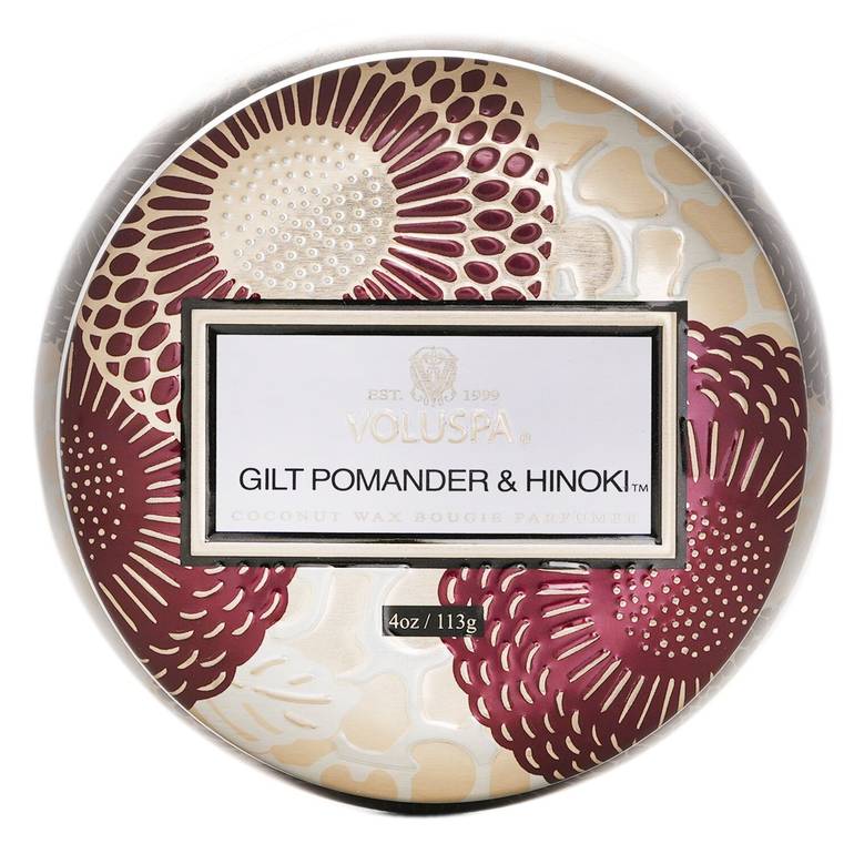 Mini Tin Candle - Gilt Pomander & Hinoki by Voluspa