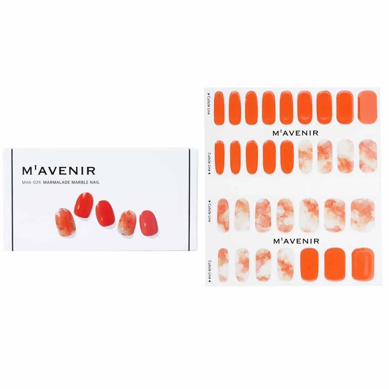 Nail Sticker (Orange) - # Marmalade Marble Nail by Mavenir