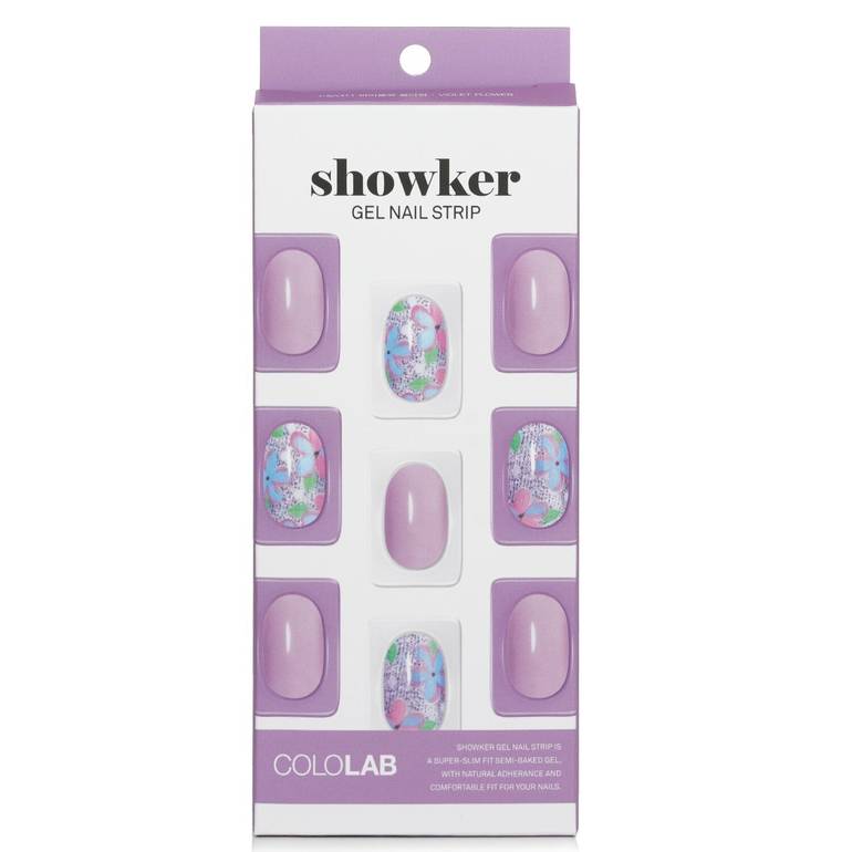 Showker Gel Nail Strip # CSA311 Violet Flower من Cololab