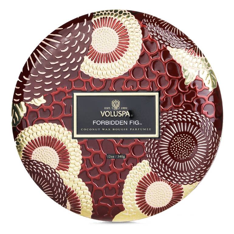 3 Wick Decorative Tin Candle - Forbidden Fig by Voluspa