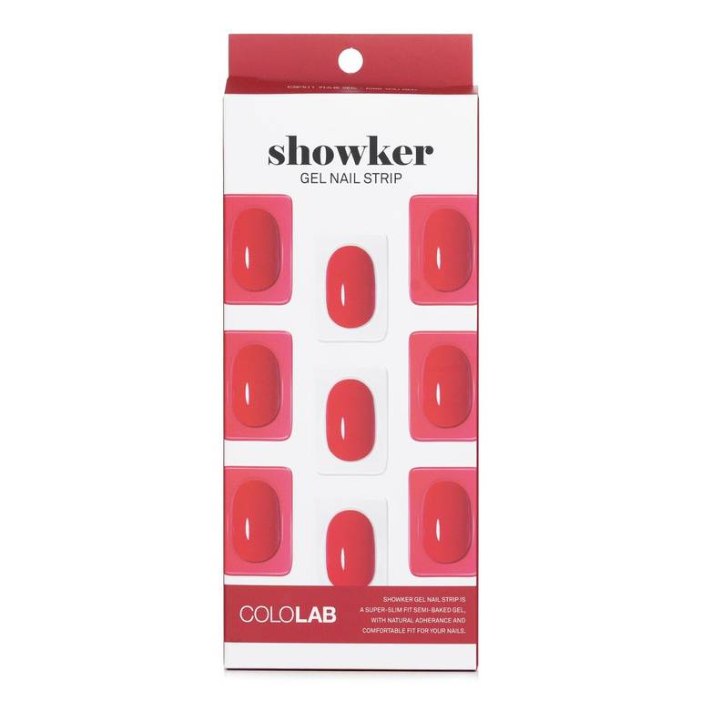 Showker Gel Nail Strip # CSF511 Kiss You Red من Cololab