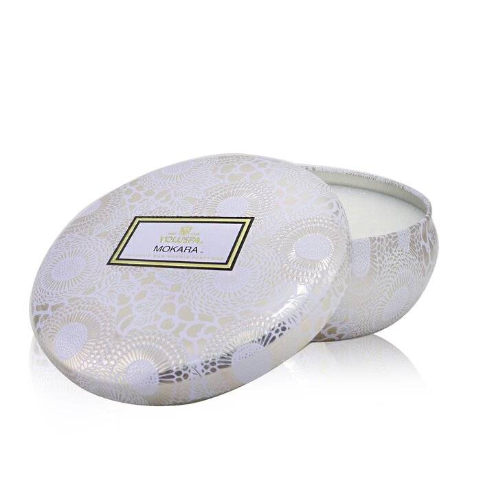 شمع قصدير مزخرف مع 3 فتائل - Mokara 340g/12oz من فولوسبا