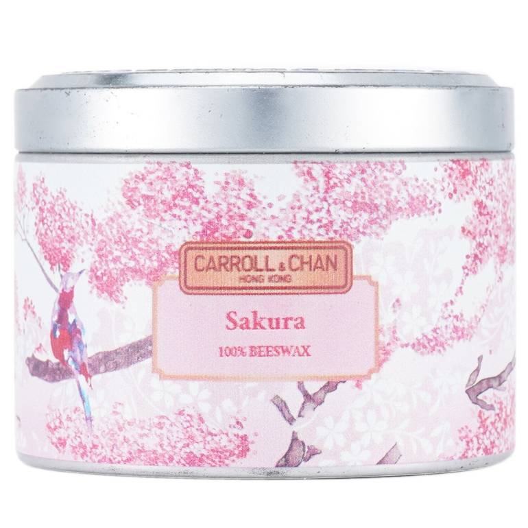 شمع قصديري بشمع العسل 100% - Sakura من Carroll & Chan
