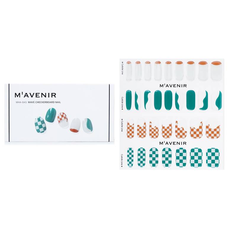 Nail Sticker (Patterned) - # Wave Checkerboard Nail by Mavenir