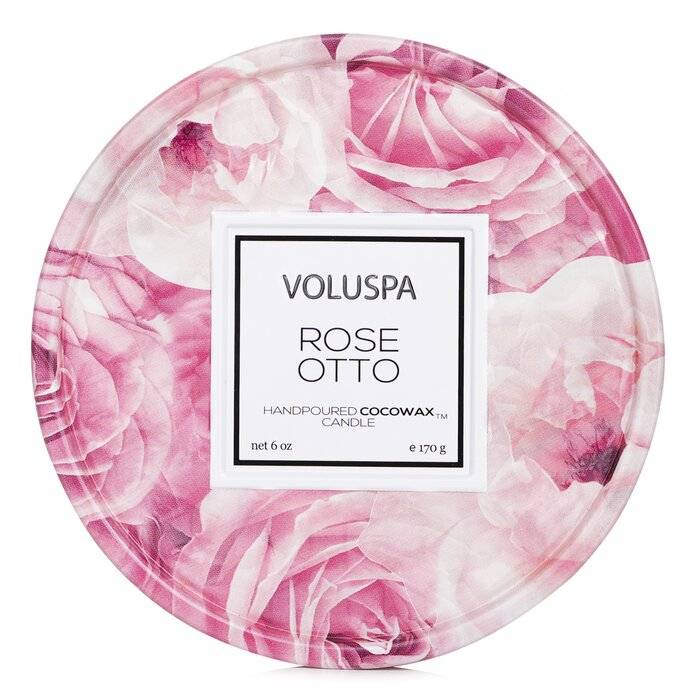 شمع قصديري بفتيلين - Rose Otto 170g/6oz من فولوسبا