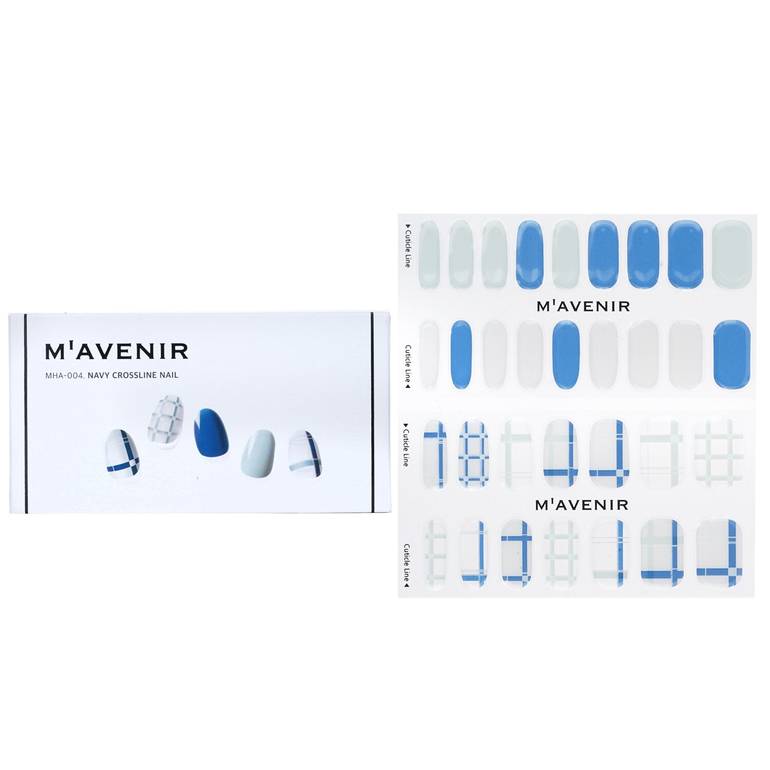 Nail Sticker (Patterned) - # Navy Crossline Nail by Mavenir