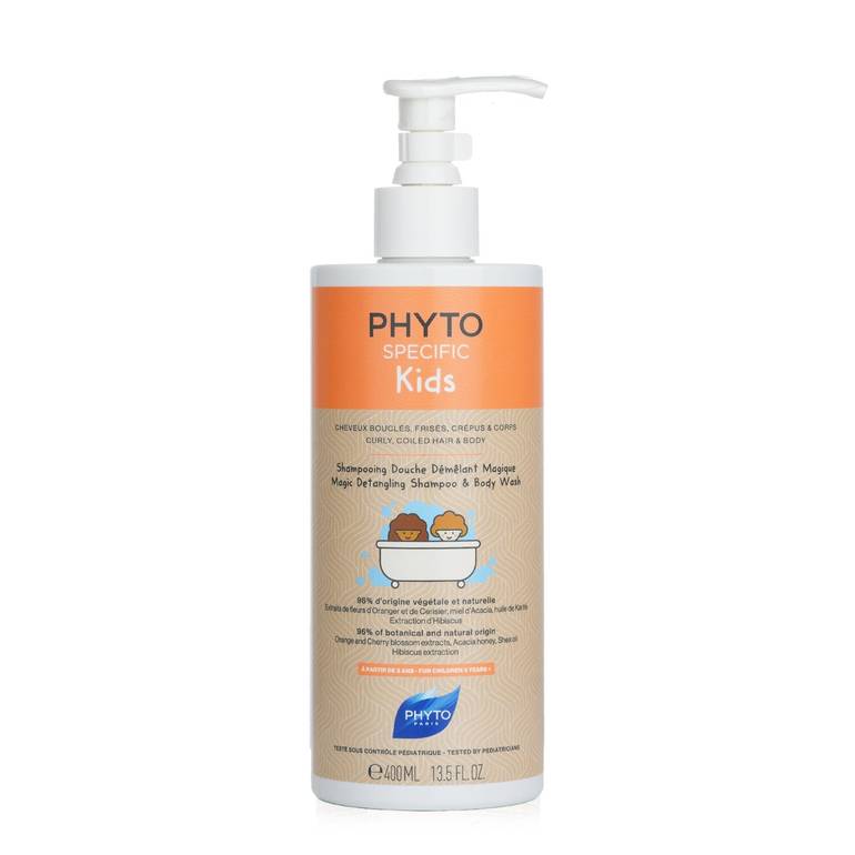 Phyto Specific Kids Magic Detangling Shampoo & Body Wash - شعر وجسم مجعد وملفوف (للأطفال 3 سنوات فما فوق) من Phyto
