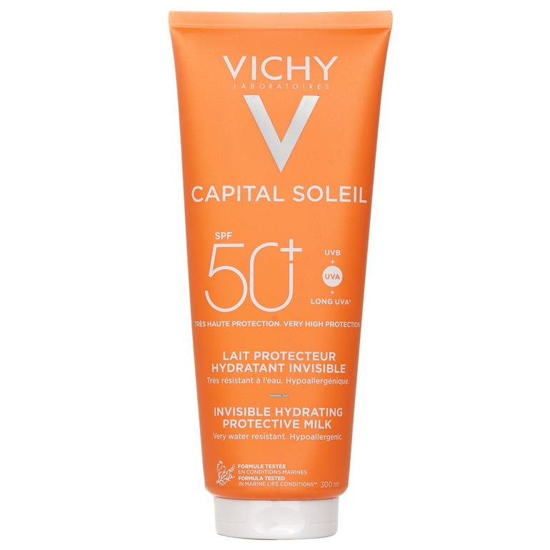 حليب منعش واقي SPF 50 Capital Soleil (مقاوم للماء - للوجه والجسم) من Vichy