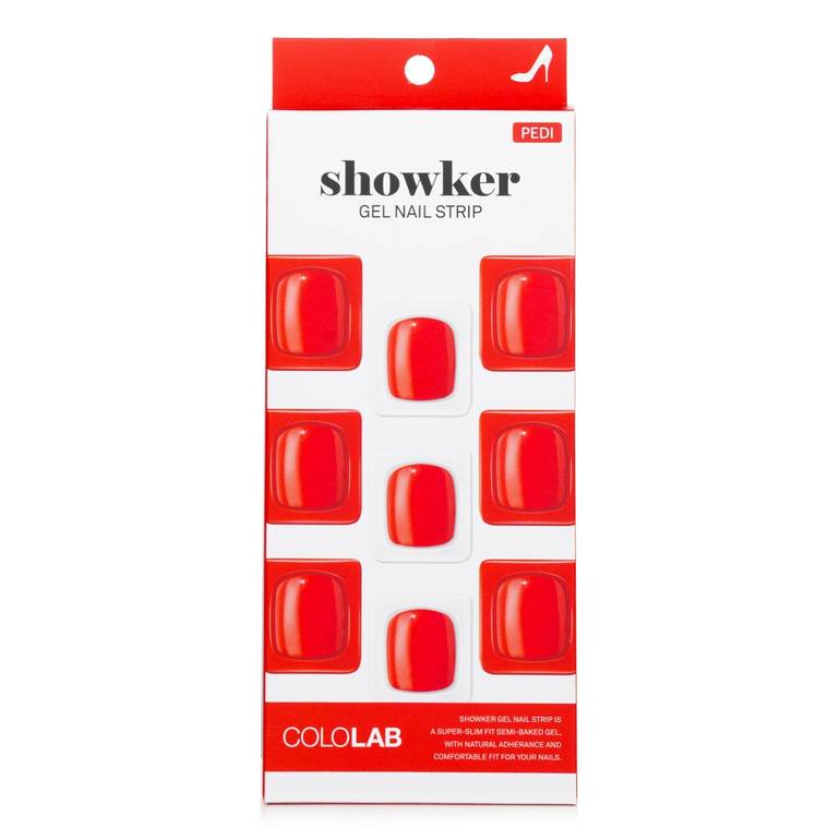 Showker Gel Nail Strip # CPF504 Real Red من Cololab
