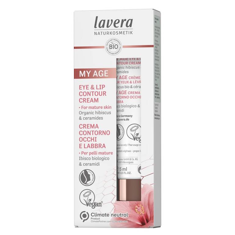 My Age Eye & Lip Contour Cream With Organic Hibiscus & Ceramides - For Mature Skin by Lavera