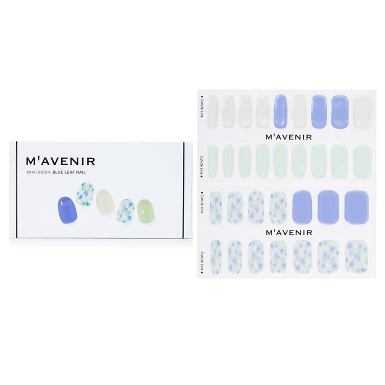 Nail Sticker (Blue) - # Blue Leaf Nail by Mavenir