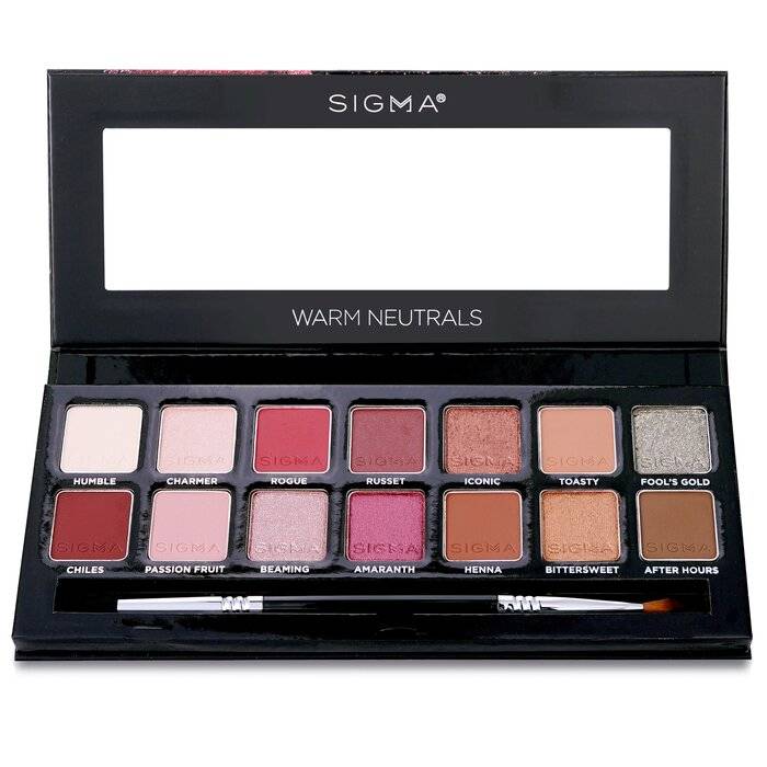 Warm Neutrals Eyeshadow Palette (14x Eyeshadow + 1x Dual Ended Brush) 19.04g/0.67oz by Sigma Beauty