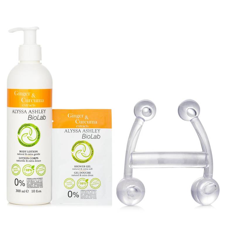 Biolab Ginger & Curcuma Extract Body Lotion + Shower Gel + Massager من Alyssa Ashley