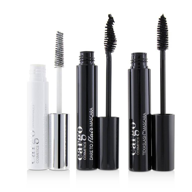 مجموعة Mascara: 1x مسكارا Dare To Flair، 1x مسكارا Texalash، 1x مسكارا Swimmables مضادة للماء من Cargo